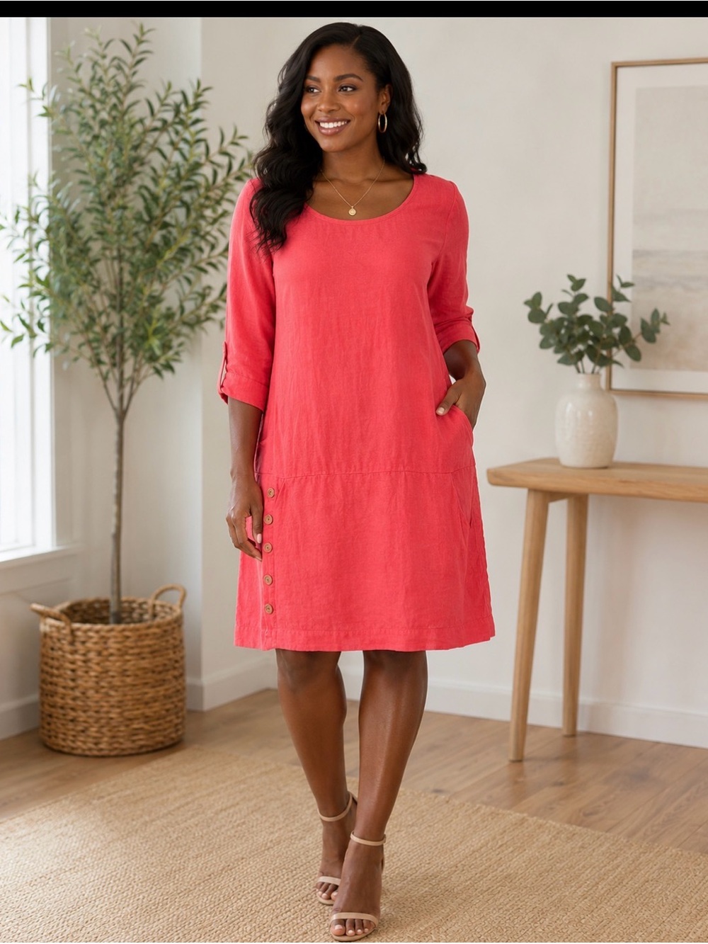 Seasalt Cornwall Red Linen Dress